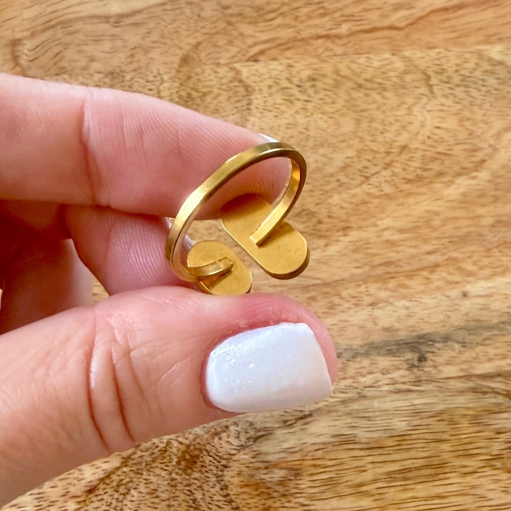 ๐3 for $30 ๐ Pink Enamel Stainless steel golden ring, 7 - Picture 3 of 4
